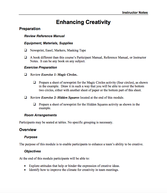 Enhancing Creativity 