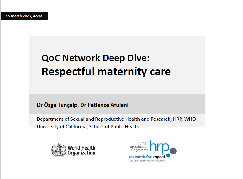 Respectful Maternity Care 