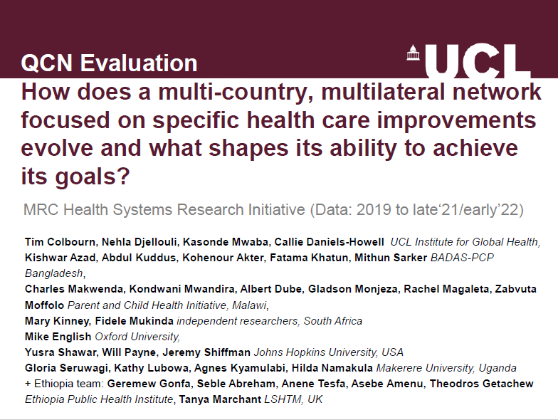 Quality of Care Network Evaluation