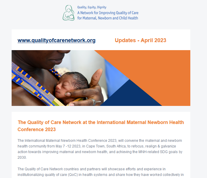 Quality of Care Network Updates - April 2023
