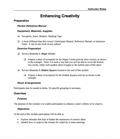 Enhancing Creativity 