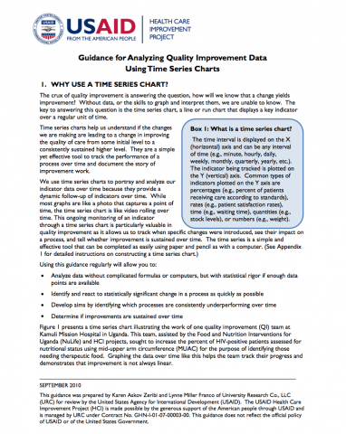 Guidance for Analyzing Quality Improvement Data Using Time Series Charts 