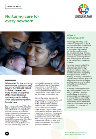 Nurturing care for every newborn brief 